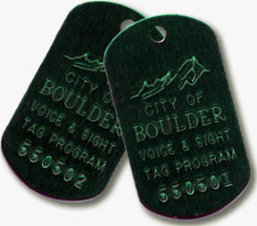 Train your dog for the Boulder Colorado Voice & Sight Tag Program 